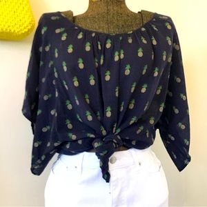 J CREW Pineapple Oversized Top Size XXS